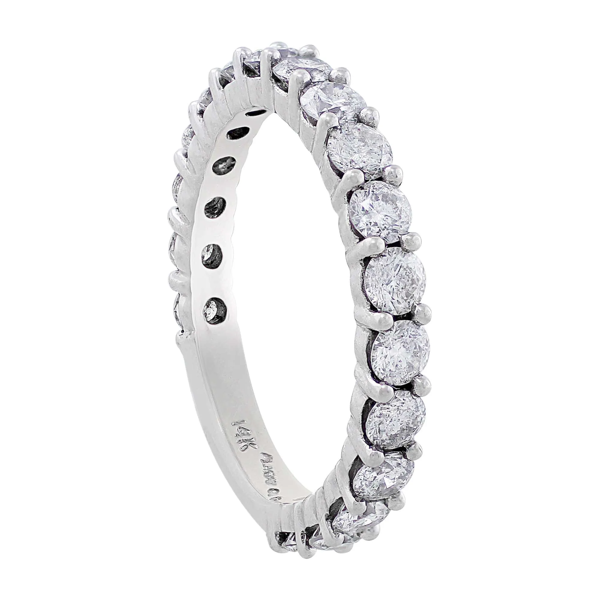 14k White Gold Diamond Wedding Band