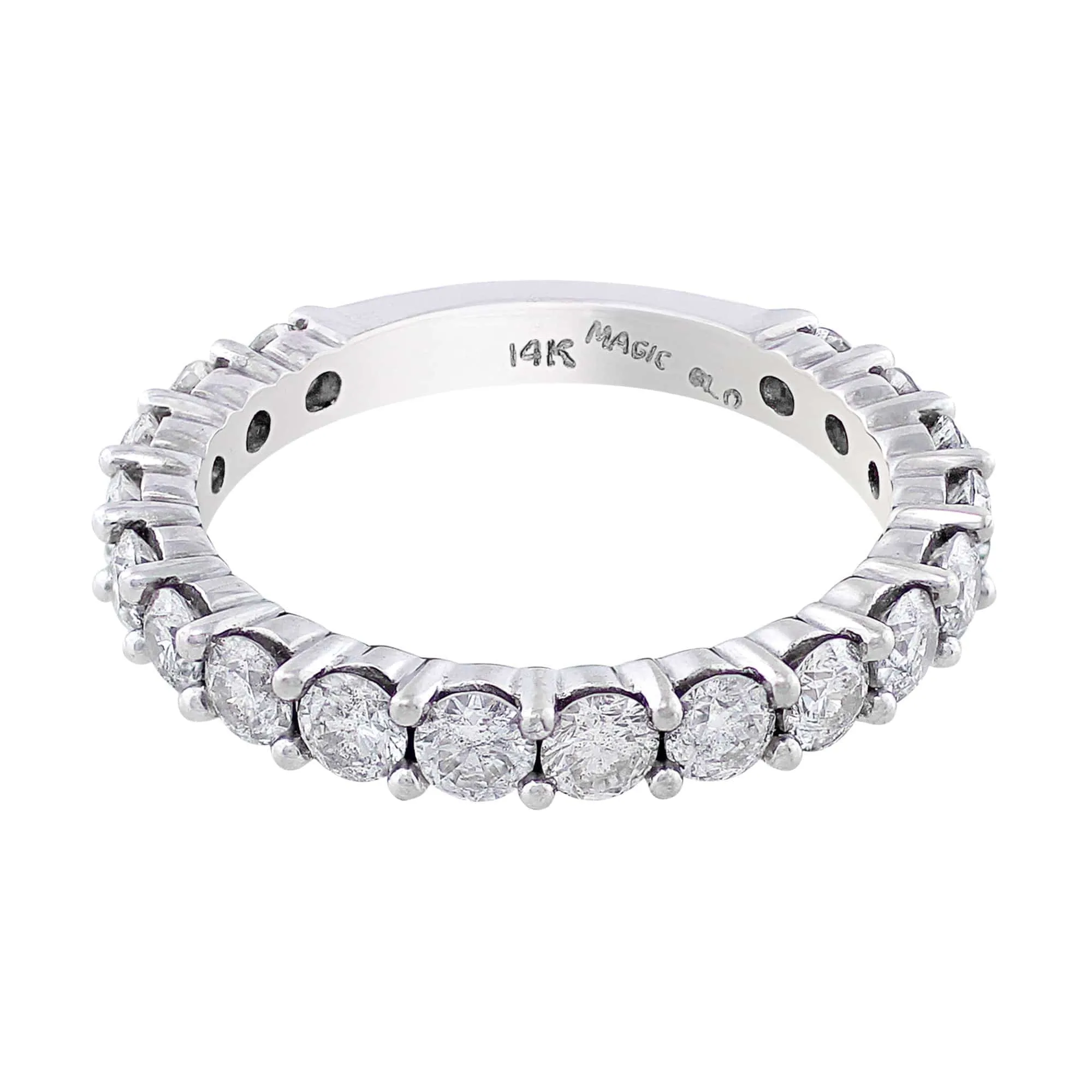 14k White Gold Diamond Wedding Band