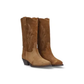 Alpe Western 20841101 Ladies Spanish Brown Suede Slip On Mid-Calf Boots