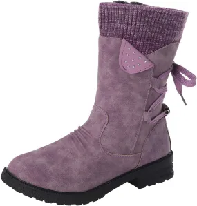 Boots For Women Low Heel Mid Calf Winter Boots Side Zip Western Platform Hiking Booties Warm Non Slip Outdoor Shoes