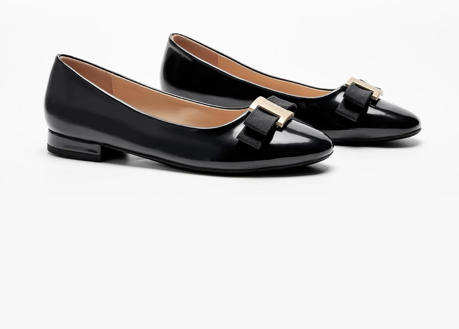 C.Paravano Women's Ballet Flats | Round Toe Bow Accent Shoes with Metallic Buckle | Soft Leather Slip-Ons for Work Commute, Office & Date NightsEvening Events, Business Travel & Dating