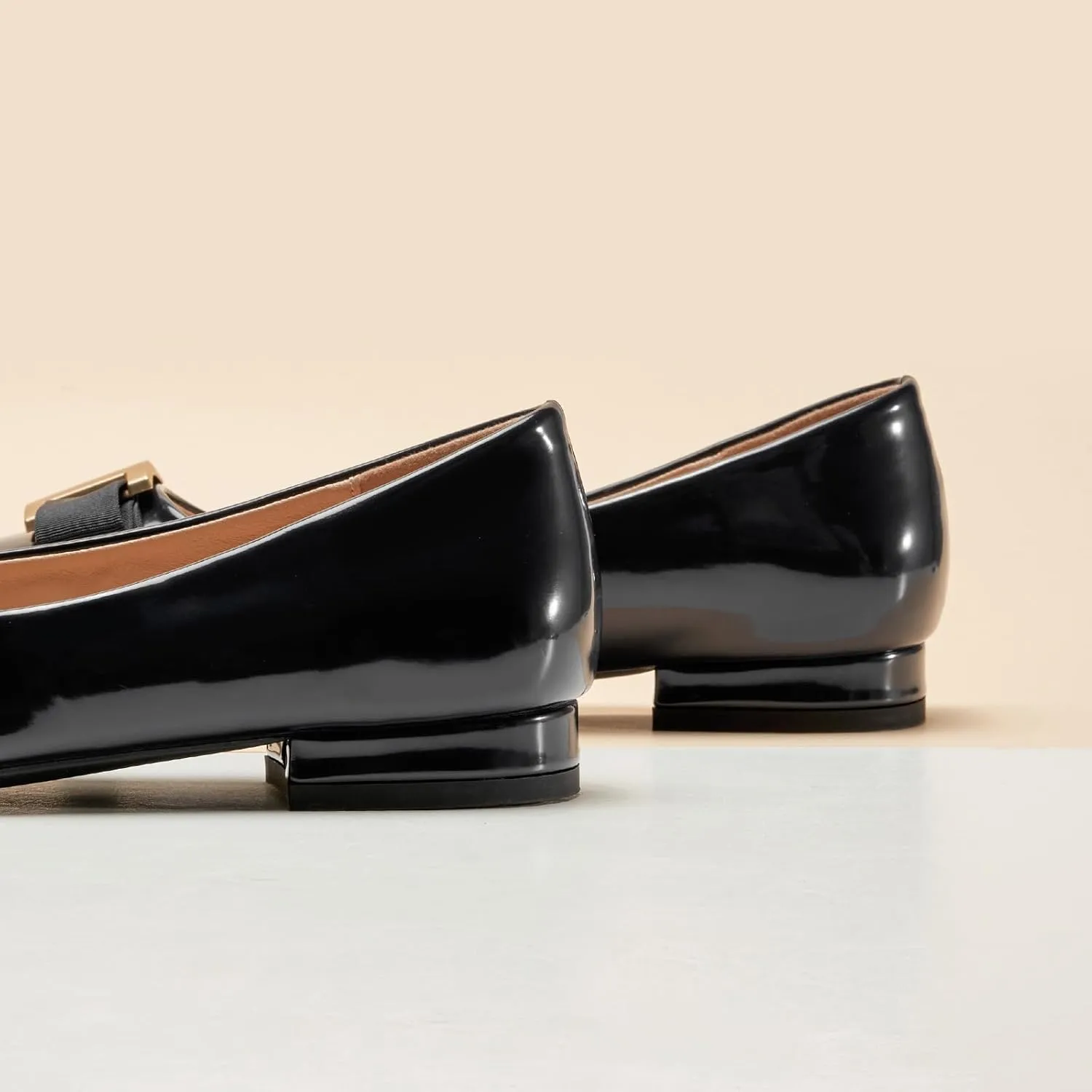 C.Paravano Women's Ballet Flats | Round Toe Bow Accent Shoes with Metallic Buckle | Soft Leather Slip-Ons for Work Commute, Office & Date NightsEvening Events, Business Travel & Dating