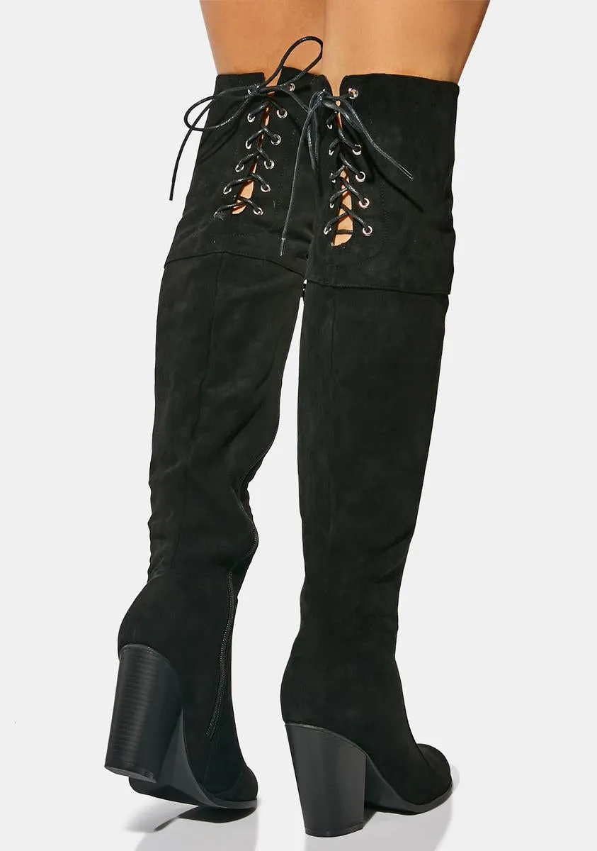 Faux Suede Diva Vixen Over The Knee Boots