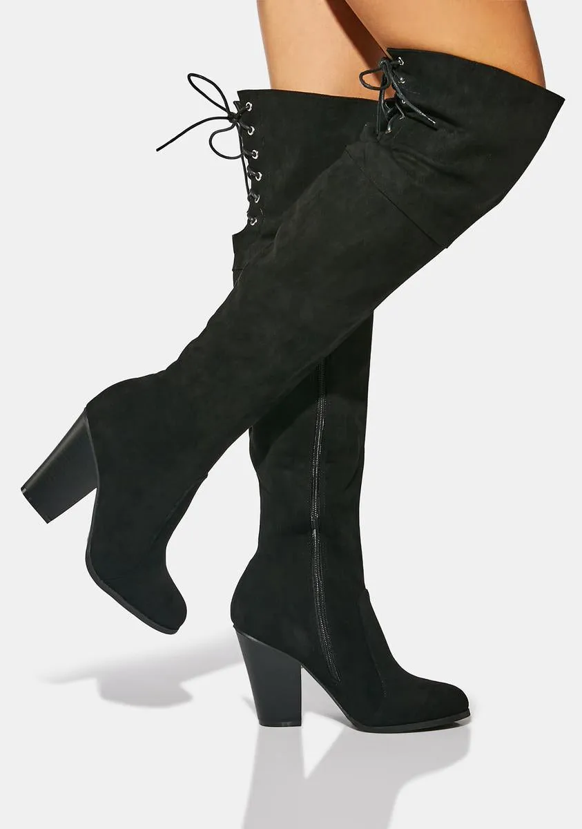 Faux Suede Diva Vixen Over The Knee Boots