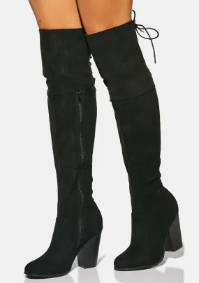 Faux Suede Diva Vixen Over The Knee Boots