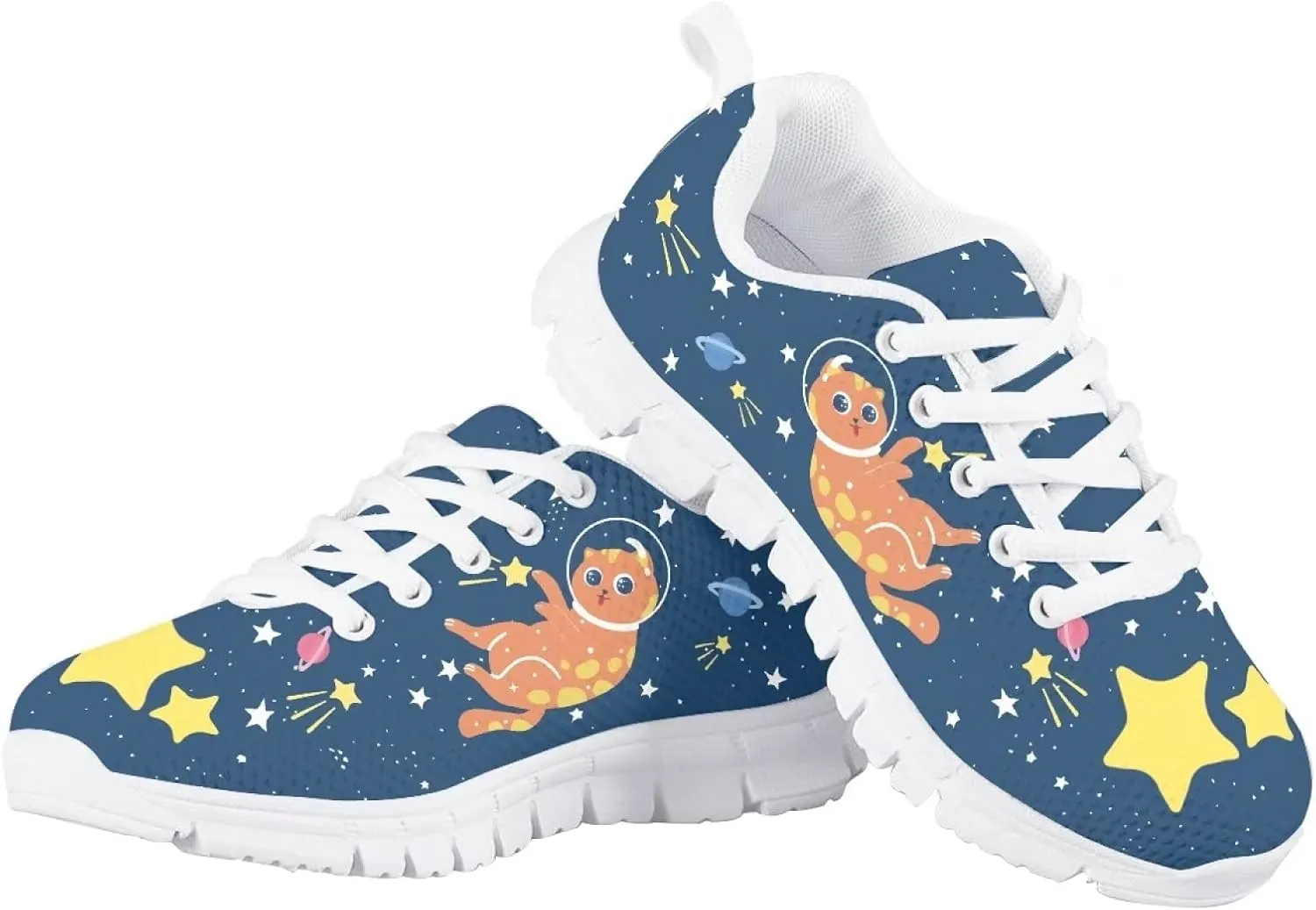 GIFTPUZZ Kids Running Shoes Casual Mesh Breathable Walking Hiking Sports Sneakers Platform Flats