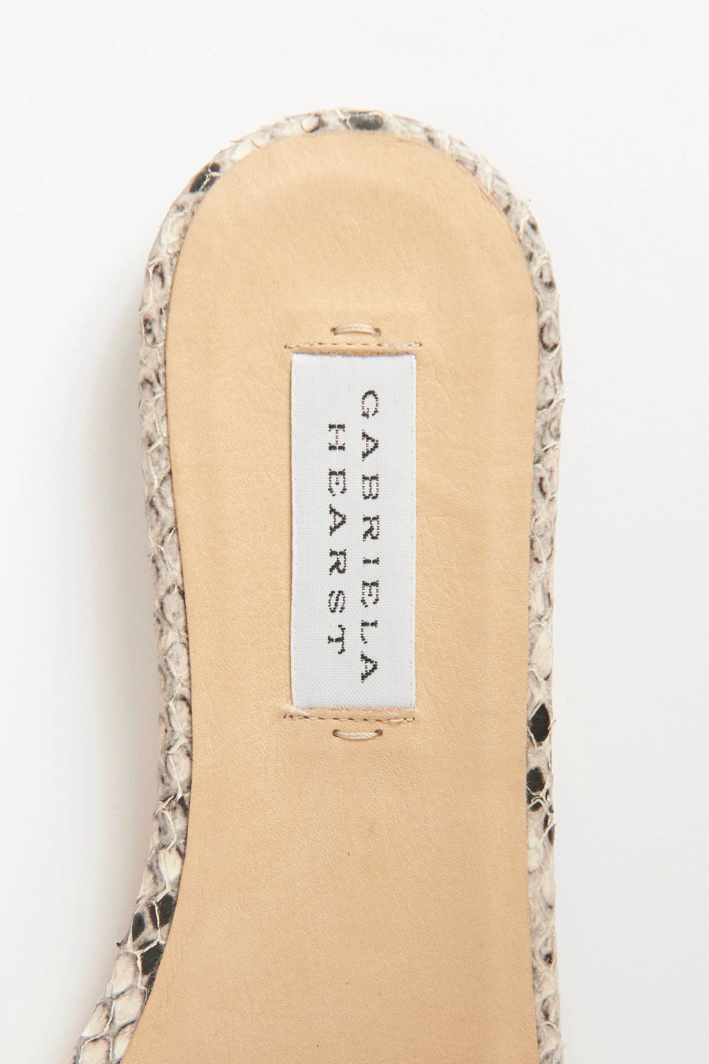 Ivory Python Preowned Flat Sandals