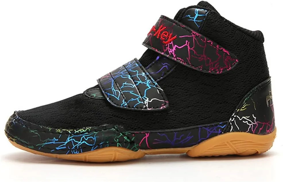 Kids Boxing Shoes, Lightweight Wrestling Gym Trainers Casual Non Slipfighting Sneakers Casual Breathable Sparring Sports Shoe