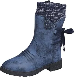 Ladmiple Boots For Women Ankle Booties Sexy Low Heels Mid-Calf Dress Boots Side Zipper Western Motorcycle Riding Biker 2024
