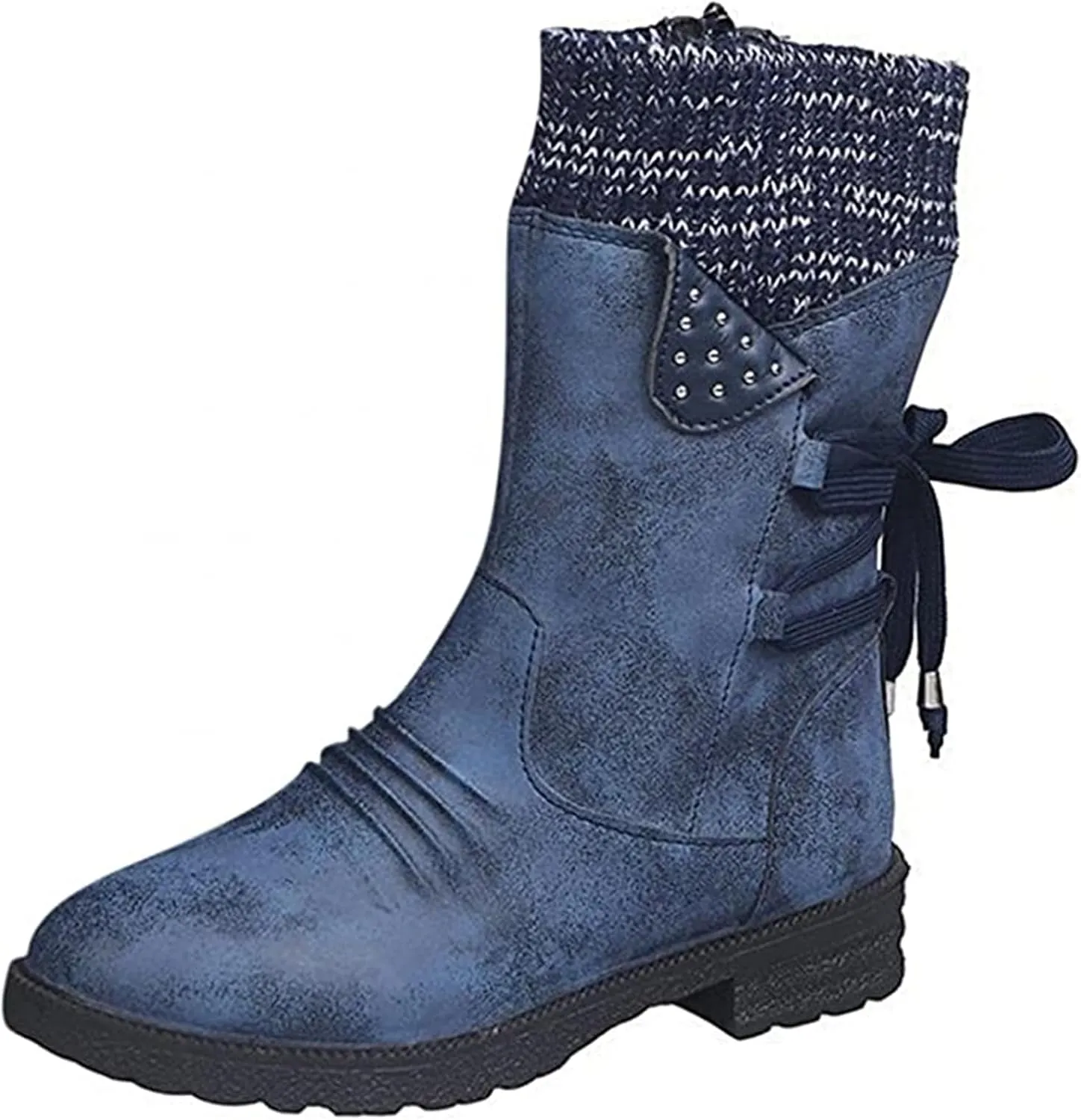 Ladmiple Boots For Women Ankle Booties Sexy Low Heels Mid-Calf Dress Boots Side Zipper Western Motorcycle Riding Biker 2024