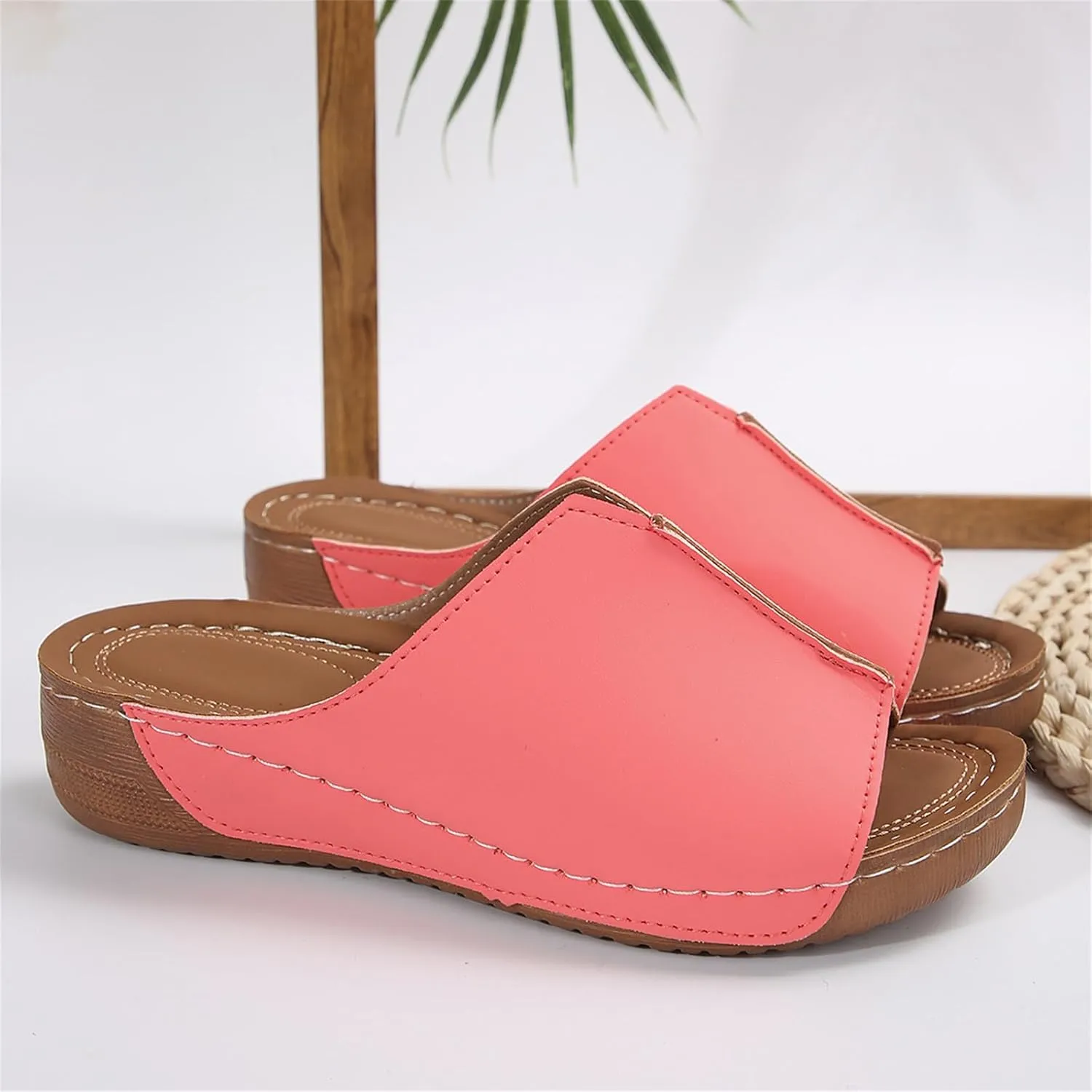Lausiuoe Orthopedic Sandals For Women Dressy Summer Fashion Orthotic Slides Ladies Comfy Slip On Slippers With Arch Support