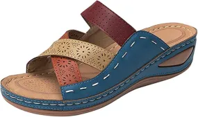 Lausiuoe Sandals Women Dressy Summer Flat Arch Support Comfortable Walking Orthopedic Slippers Cute Orthotic Flip Flops