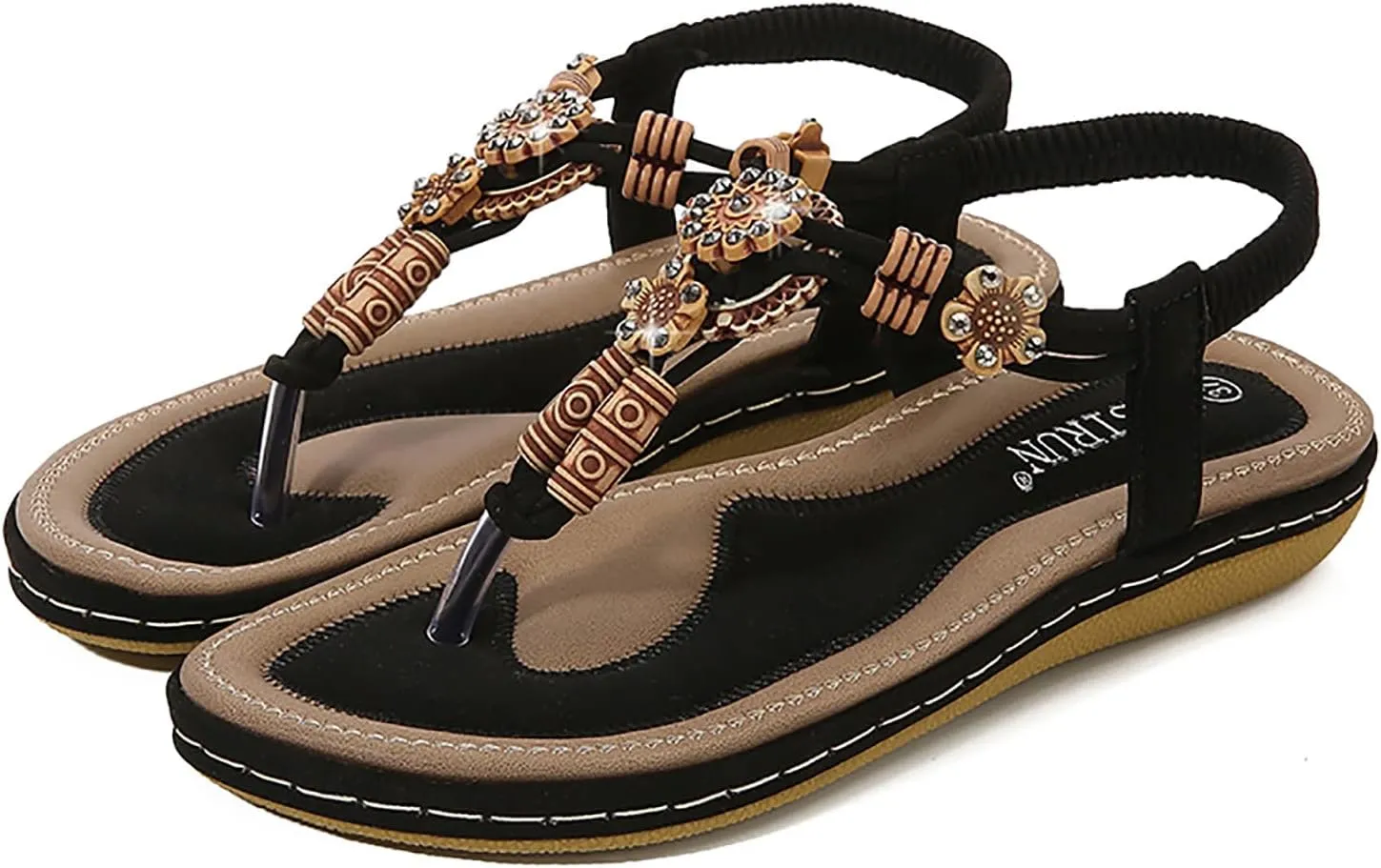 Lightweight Flat Sandals for Women Comfortable Ankle Strap Outdoor Walking Shoes Leather Sandals for Women