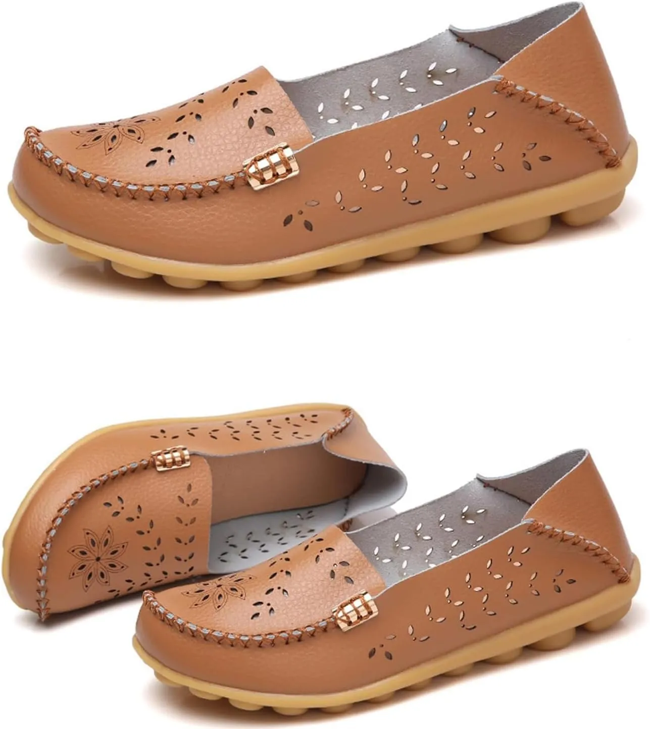 Loafer Casual Flats for Women Penny Comfort Slip On Shoes Wide Width Walking Orthopedic Loafers Comfortable Moccasins Breathable Lightweight Round Toe Nurse Loafer Driving Walking Flat Work Shoes