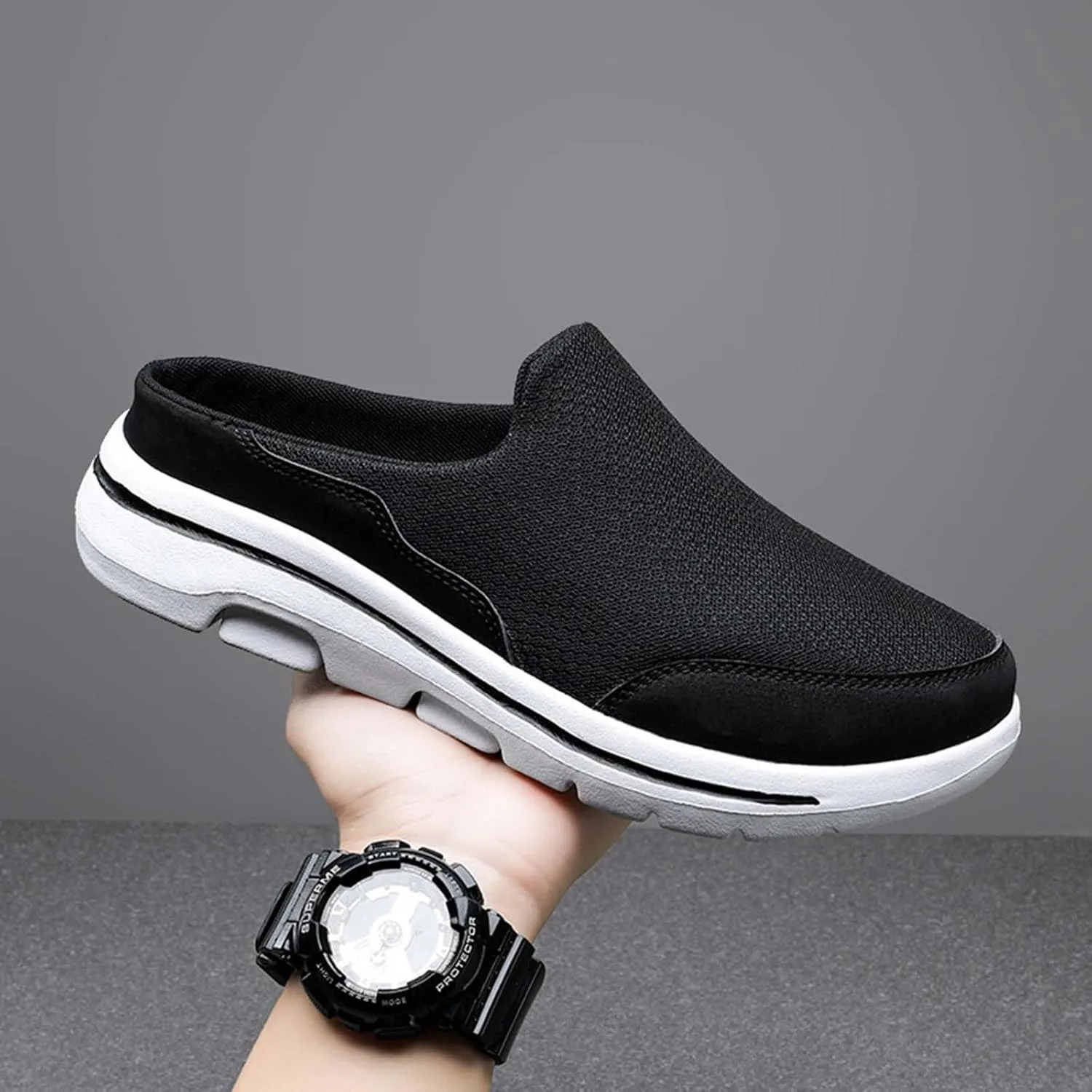 Mens Loafers & Slip-Ons Comfortable Breathable Flat Soled Slip On Mesh Heelless Casual Shoes for Men and Women