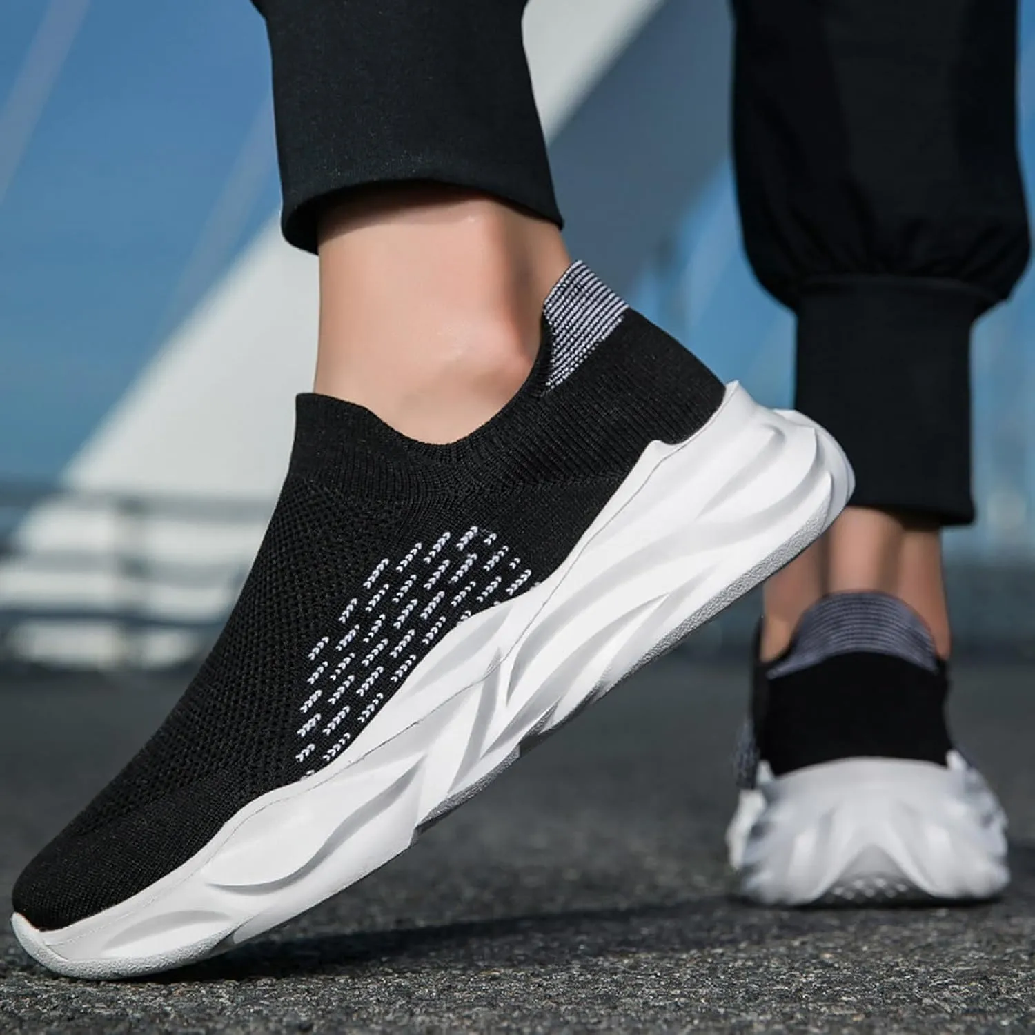 Mens Loafers & Slip-Ons Men Sneakers Flying Weaver Mesh Large Size Elastic Socks Shoes Casual Sports Breathable