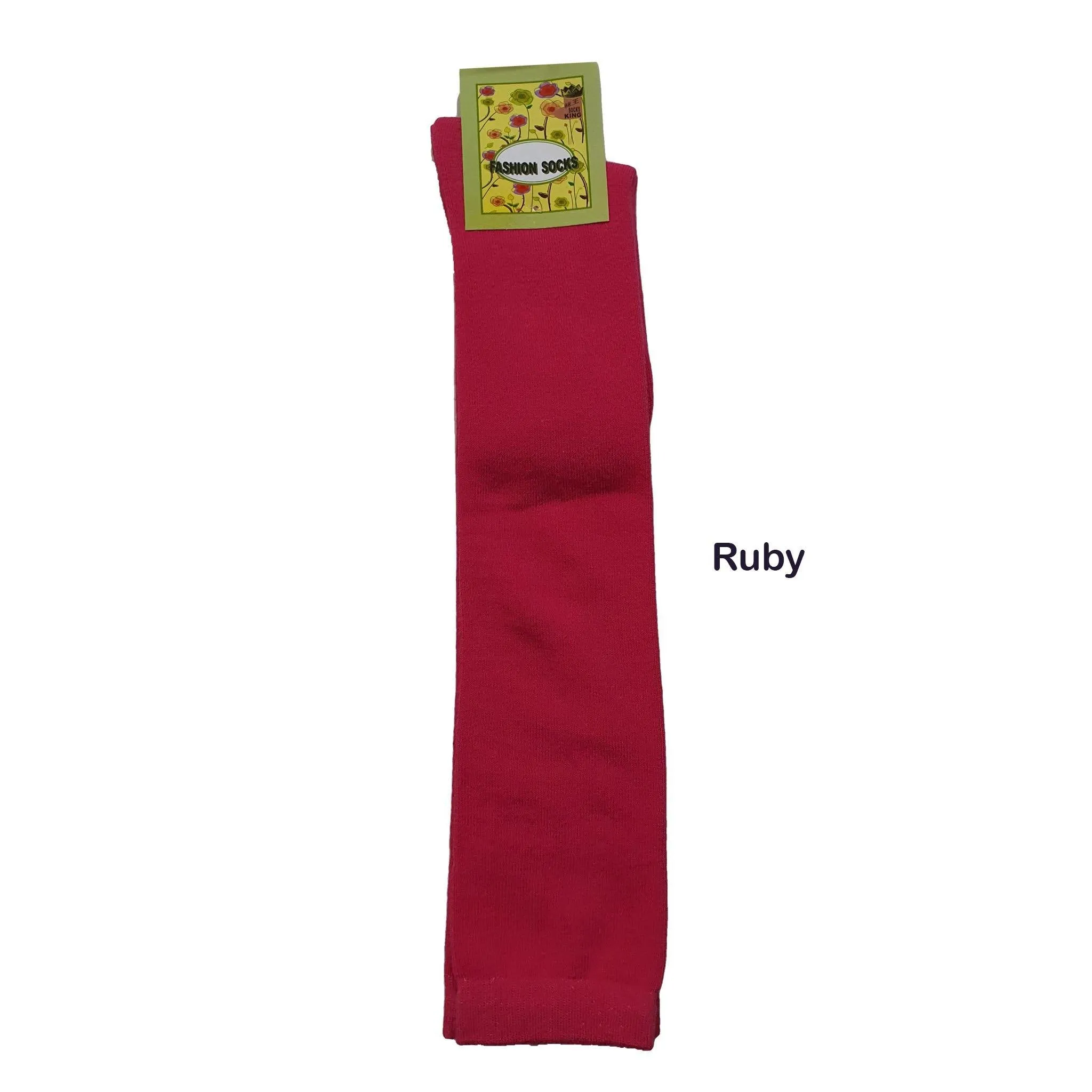 Plain Cotton Knee High Socks