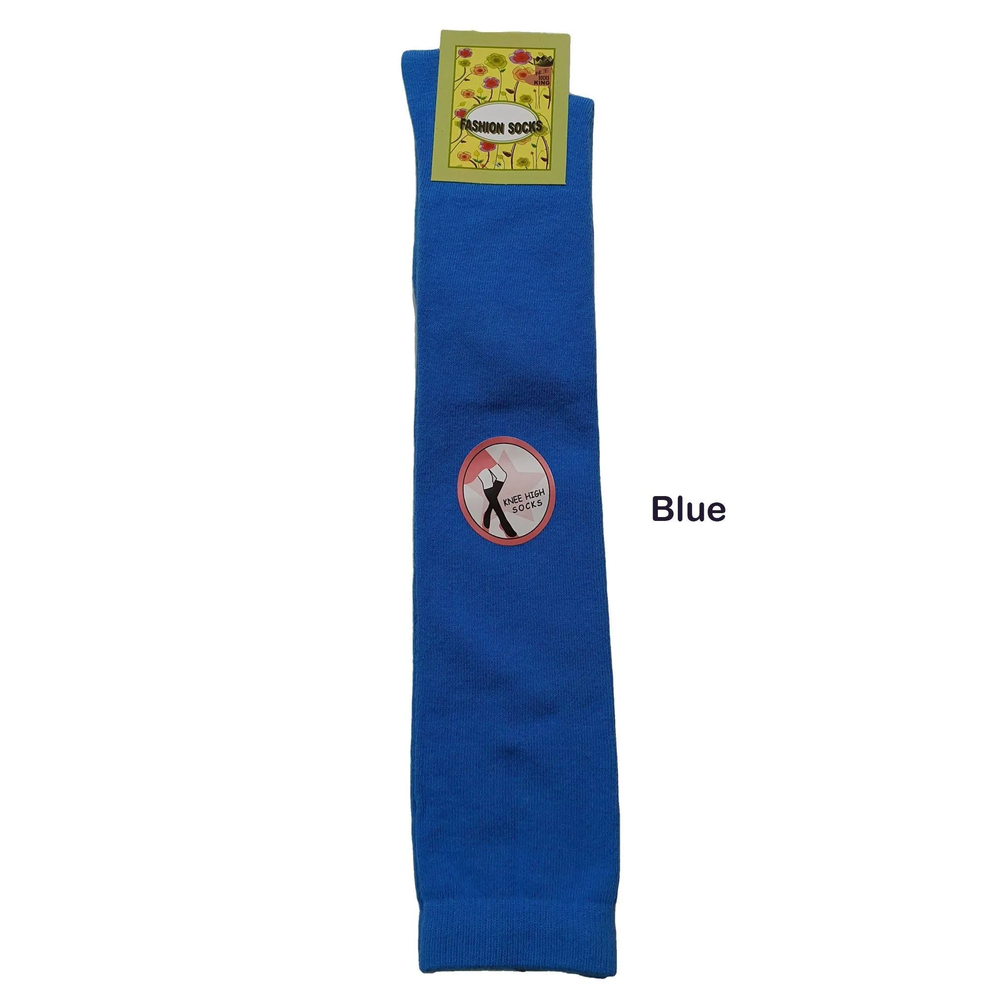 Plain Cotton Knee High Socks