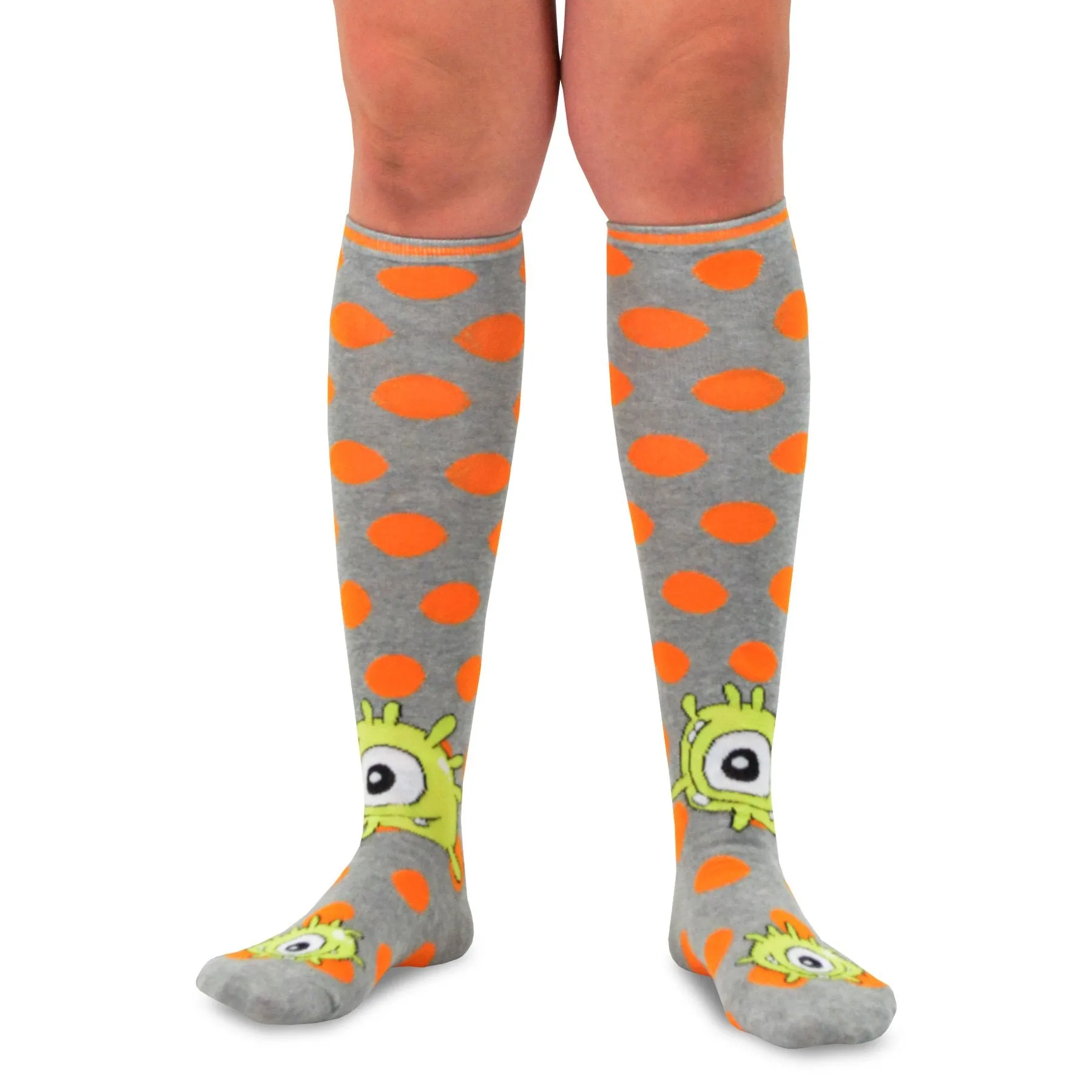 TeeHee Socks Women's Novelty Cotton Knee High Monster B 3-Pack (12089)