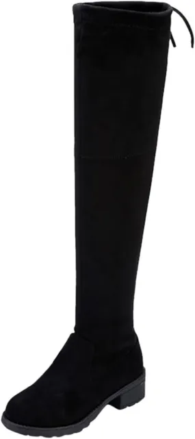 Winter Boots For Women Lug Sole Over Knee Boots Strappy Suede Thigh High Boots Knee High Boots Tall Bootie
