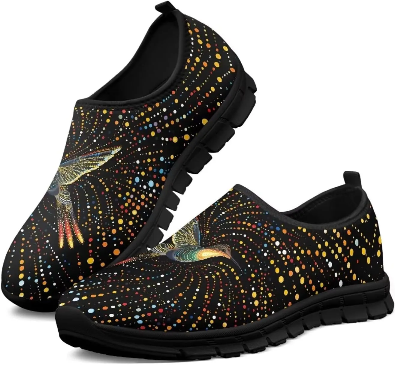 Women Sports Air Running Sneakers Lightweight Slide-in Casual Walking Shoes（Black Sole）