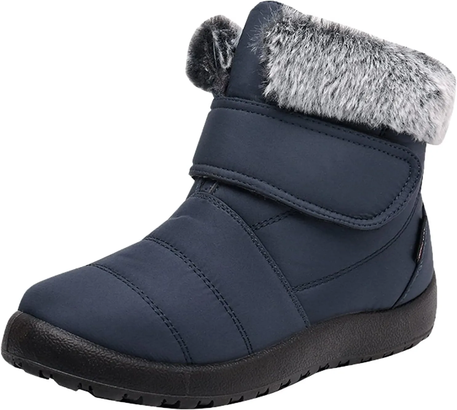 Womens Winter Boots Fur Lined Booties Winter Ankle Boots Waterproof Outdoor Anti-Slip Comfortable Short Boot