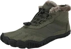 Women's Winter Snow Boots Buried Scooped Collar Bootie Faux Fur Trim Lace up Ankle Booties Casual Cold Weather Booties